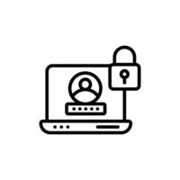 hacken Passwort Vektor Gliederung Symbol Stil Illustration. eps 10 Datei