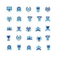 utmärkelser ikon uppsättning. glyf ikon samling. som innehåller trofé, medalj, bricka ikoner. vektor