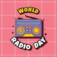 Welt Radio Tag retro Stil Vektor Design