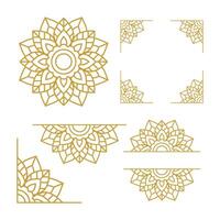 mandala bröllop prydnad guld vektor design