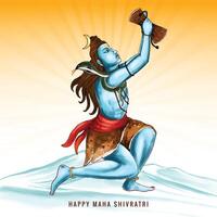 Illustration von Shivratri mit Herr Shiva zum maha Shivratri Feier Hintergrund vektor