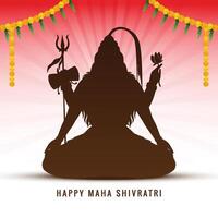Herr shiv Shankar Silhouette Hintergrund zum maha Shivratri Karte Hintergrund vektor