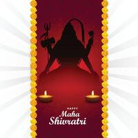 hindu festival maha shivratri lyckönskningar kort firande bakgrund vektor