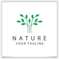 abstrakt natur blad träd tillväxt logotyp ikon design vektor mall
