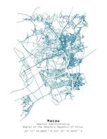 Linie Kunst Straße Karte von Macau, speziell administrative Region von das Menschen Republik von China vektor