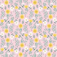 blommig sömlös mönster av vit, rosa, gul blommor på ljus rosa bakgrund. tapet design för textilier, tyger, dekorationer, papper grafik, mode bakgrunder, omslag förpackning. vektor