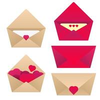 Liebe Brief Vektor Pack Valentinstag Tag Design