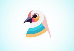 geometrisk mång färgad fågel. fågel logotyp design vektor illustration