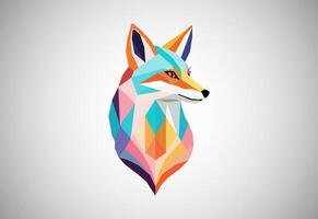 geometrisch Fuchs Logo Design Vektor Illustration. Tier Logo