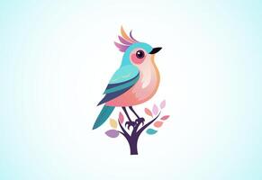 skön mång färgad fågel. fågel logotyp design vektor illustration