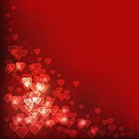 abstrakt hjärta bokeh röd bakgrund vektor