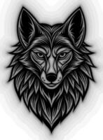 ein Wolf Logo im schwarz und Weiß vektor