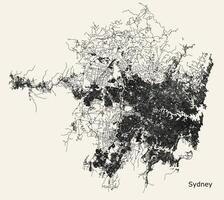 stad väg Karta av sydney, Australien vektor