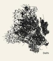 stad väg Karta av delhi, Indien vektor