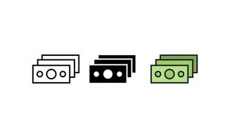 Geld - - Kasse Symbol. Leben Vektor Symbol Linie, schwarz und bunt Stil auf Weiß Hintergrund