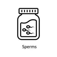 Spermien Vektor Gliederung Symbol Stil Illustration. eps 10 Datei