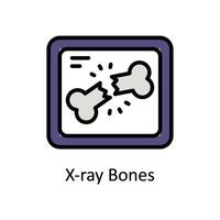 röntgen ben vektor fylld översikt ikon stil illustration. eps 10 fil