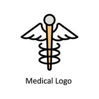 medicinsk logotyp vektor fylld översikt ikon stil illustration. eps 10 fil