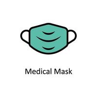 medicinsk mask vektor fylld översikt ikon stil illustration. eps 10 fil
