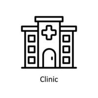 Klinik Vektor Gliederung Symbol Stil Illustration. eps 10 Datei