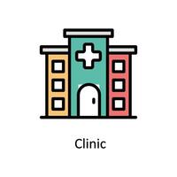 Klinik Vektor gefüllt Gliederung Symbol Stil Illustration. eps 10 Datei
