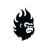 Gorilla Feuer Kopf Logo Vektor Vorlage