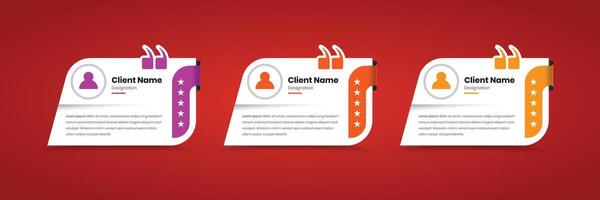 Klient Feedback und Zeugnis Sozial Medien und ui Karte mit minimal Design vektor