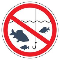 Zeichen Zeit von Laichen Angeln ist verboten Fisch nicht zu Fang vektor