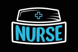 sjuksköterska typografi design vektor, medicinsk stetoskop med sjuksköterska typografi, sjuksköterska typografi med stetoskop vektor illustration, stetoskop hjärtslag, sjuksköterska typografi med sjuksköterska keps