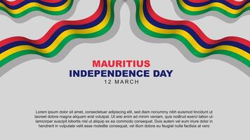 mauritius oberoende dag är berömd varje år på Mars 12. affisch baner design med mauritius flagga band. vektor illustration