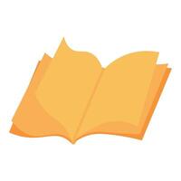 platt gammal öppen bok med gulnat sidor ikon vektor