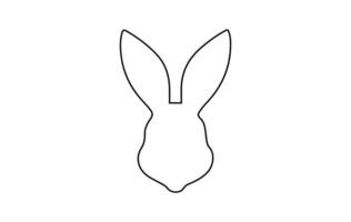 Hase Kopf Umriss. Ostern Hase. isoliert auf Weiß Hintergrund. ein einfach schwarz Symbol von Hase. süß Tier. Ideal zum Logo, Emblem, Piktogramm, drucken, Design Element zum Gruß Karte, Einladung vektor