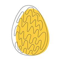 farbig Ostern Ei mit ein Muster. kontinuierlich einer Linie Zeichnung. Vektor Illustration auf Weiß Hintergrund. minimalistisch. Design Element. Ideal zum Symbol, Logo, drucken, Ostern Dekoration, Färbung Buch,