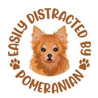 lätt förvirrad förbi pomeranian hund typografi t-shirt design proffs vektor