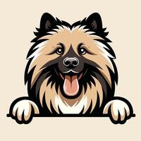 ai generiert Keeshond Hund spähen Gesicht Illustration kostenlos Vektor