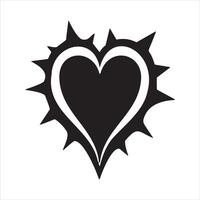 hjärta tatuering design lågor och brand, hjärta och kärlek symboler, gotik tatueringar och skriva ut mallar vektor