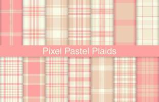 pixel pläd buntar, textil- design, rutig tyg mönster för skjorta, klänning, kostym, omslag papper skriva ut, inbjudan och gåva kort. vektor