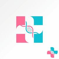 Logo Design Grafik Konzept kreativ abstrakt Prämie Vektor Lager Kreuz Negativ Raum mit DNA Struktur Innerhalb verbunden zu Notfall Gesundheit Krankenhaus