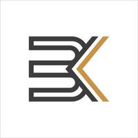 Initiale Brief bk Logo oder kb Logo Vektor Design Vorlage