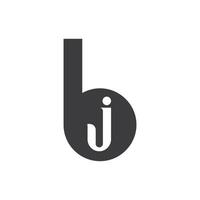 första brev bj logotyp eller J B logotyp vektor design mall