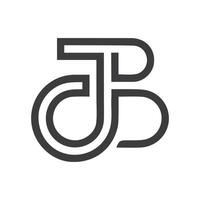 första brev bj logotyp eller J B logotyp vektor design mall