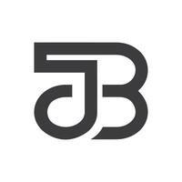 första brev bj logotyp eller J B logotyp vektor design mall