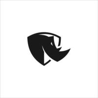 Tier Nashorn Logo Design Vorlage vektor