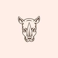 Tier Nashorn Logo Design Vorlage vektor