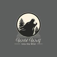das wild Wolf Logo Design vektor