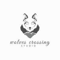 das wild Wolf Logo Design vektor