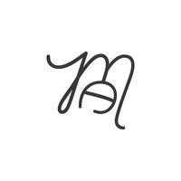 Bin, Ma, ein und m abstrakt Initiale Monogramm Brief Alphabet Logo Design vektor