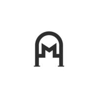 am, mamma, en och m abstrakt första monogram brev alfabet logotyp design vektor