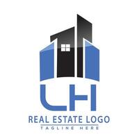 lh echt Nachlass Logo Design Haus Logo Lager Vektor. vektor