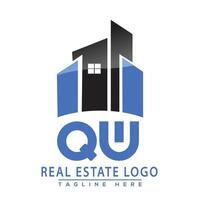 qw echt Nachlass Logo Design Haus Logo Lager Vektor. vektor